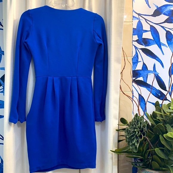 NWOT French Connection Electric Blue Long Sleeve Polyester Blend Dress Size 4 - Picture 8 of 10